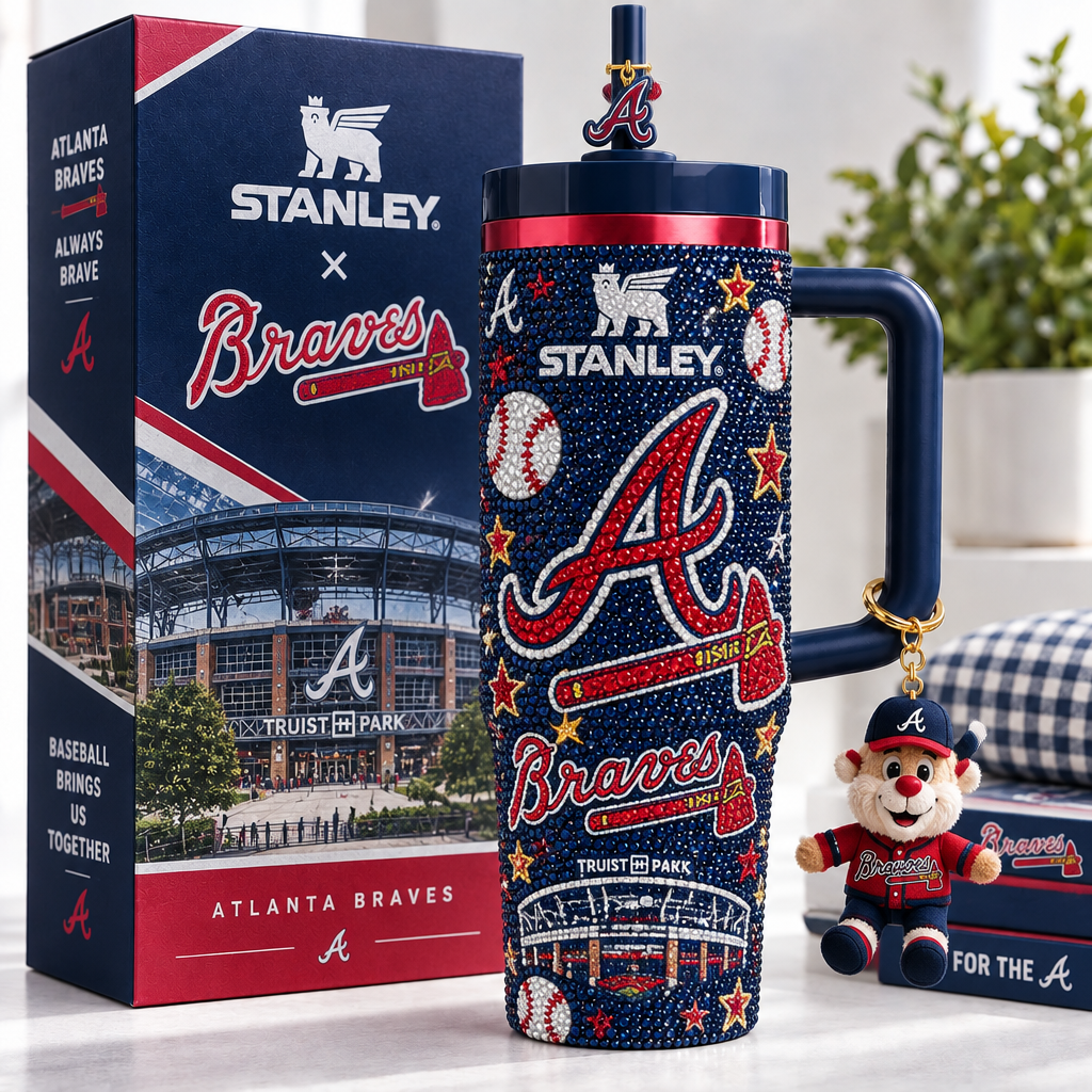 Atlanta Braves 40oz Tumbler With Handle TTNL